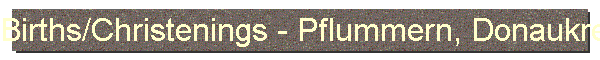 Births/Christenings - Pflummern, Donaukreis, Wuerttemberg